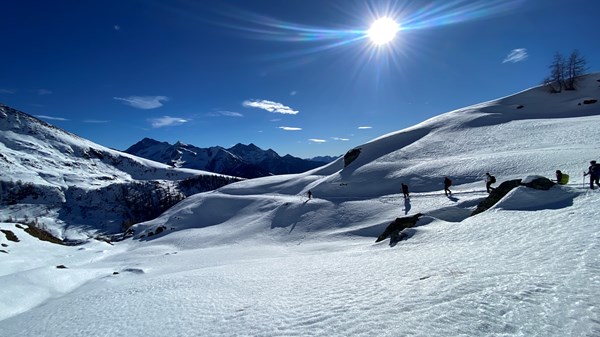 Randonnée en raquettesdans la vallée de Palasinaz