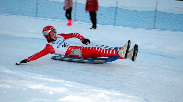 Sledge track Great Saint Bernard valley