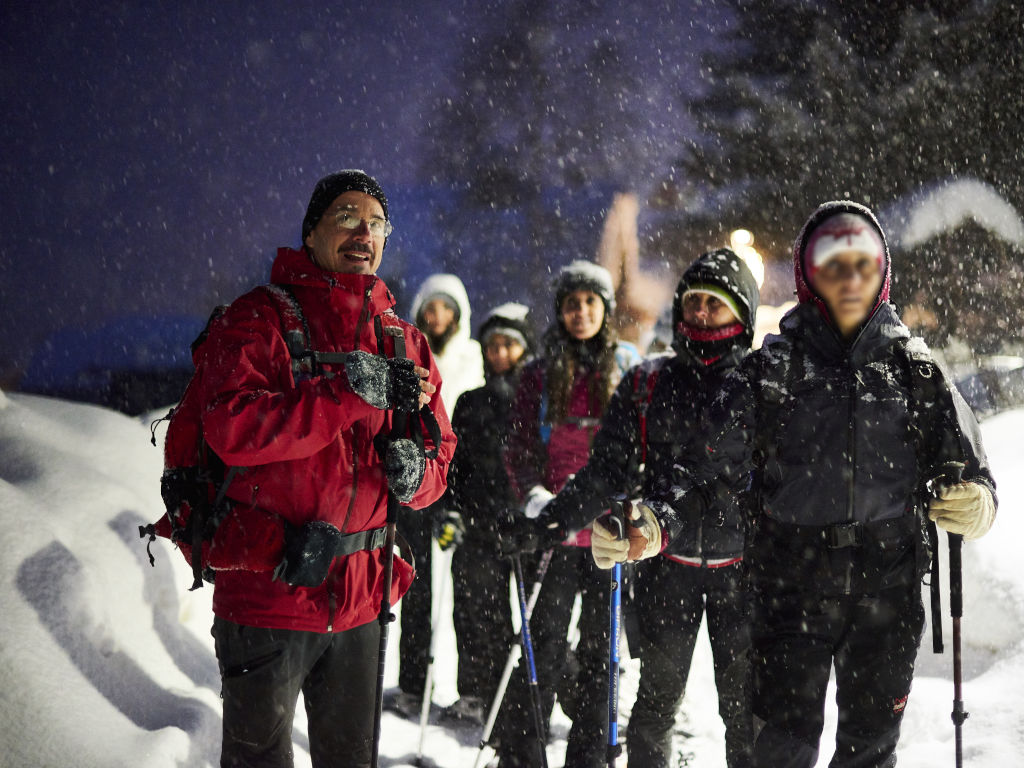 Escursionisti con la guida