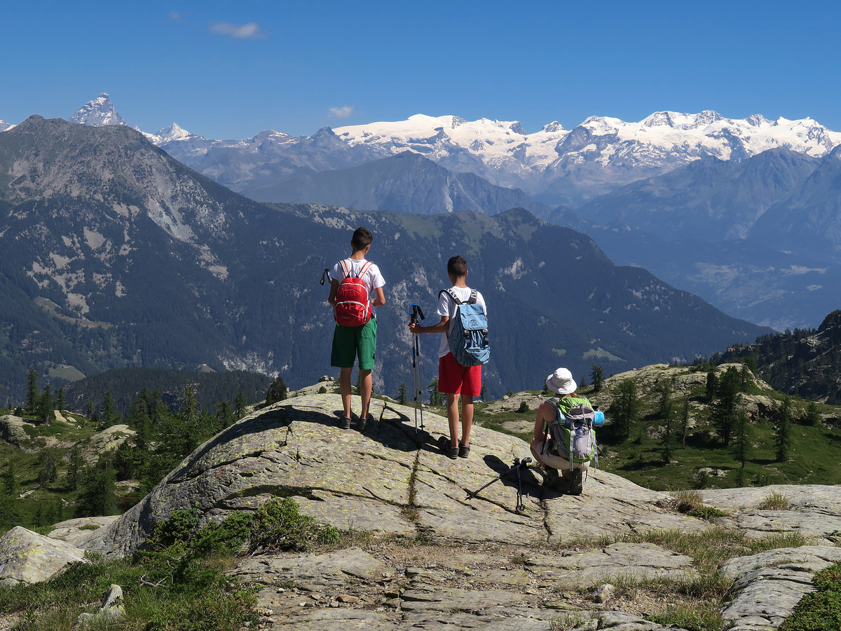 Blick auf das Matterhorn und den Monte Rosa