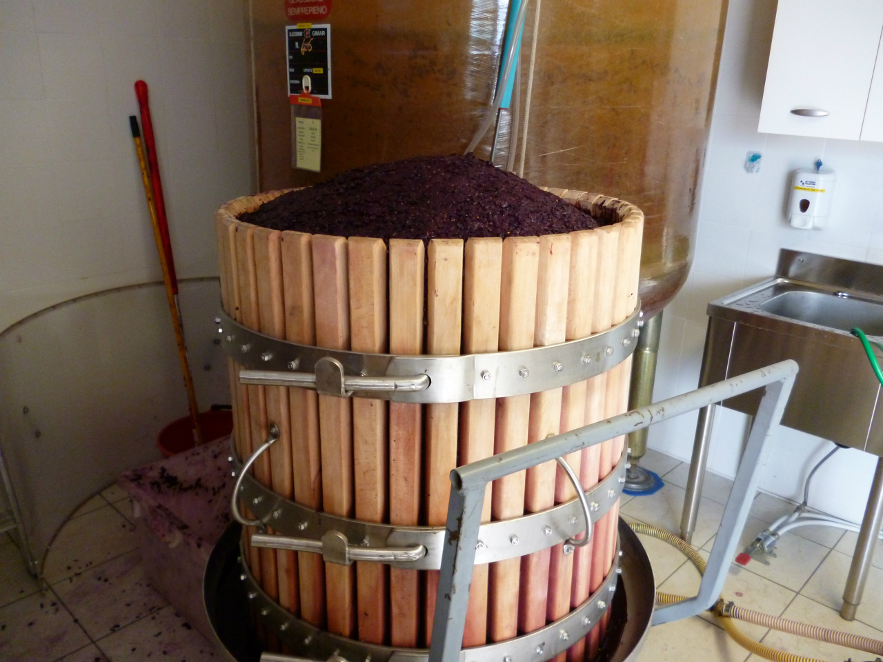 Grape crushing machinery