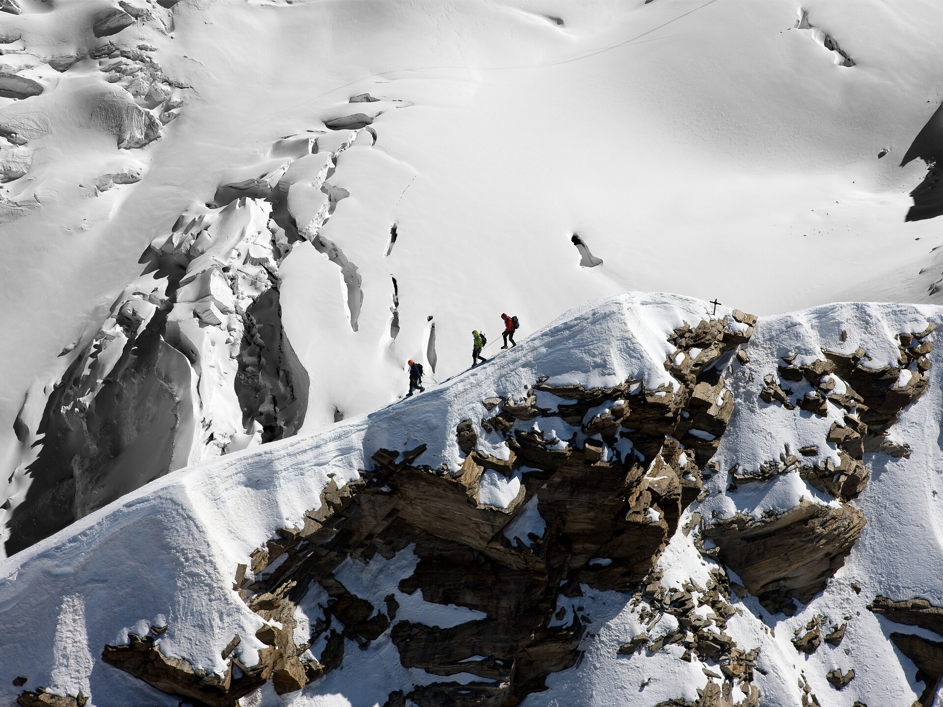 Catena del Monte Rosa - Alpinisti sul Lyskamm