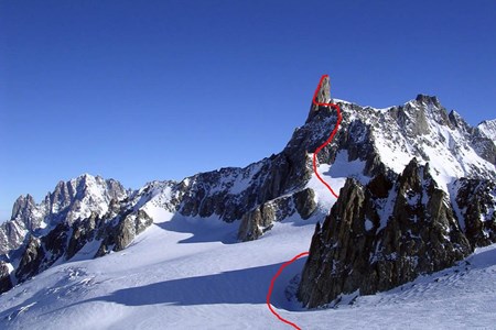 La salita al Dente del Gigante - Courmayeur