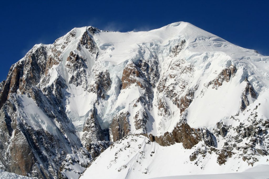 Mont Blanc seen from Punta Heibronner