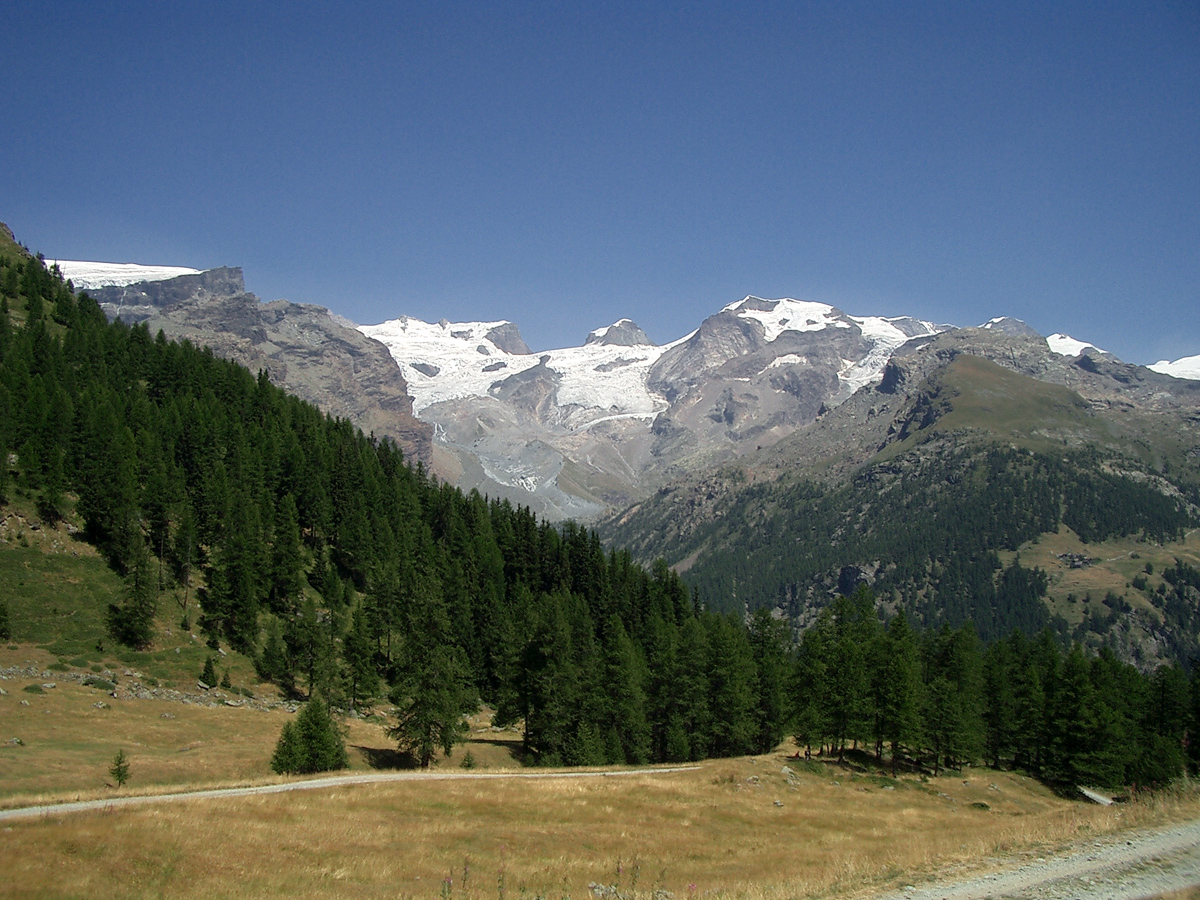 Il Monte Rosa visto dall'Alpe di Nanaz