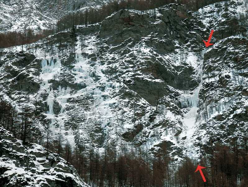 Grand couloir - Glacier