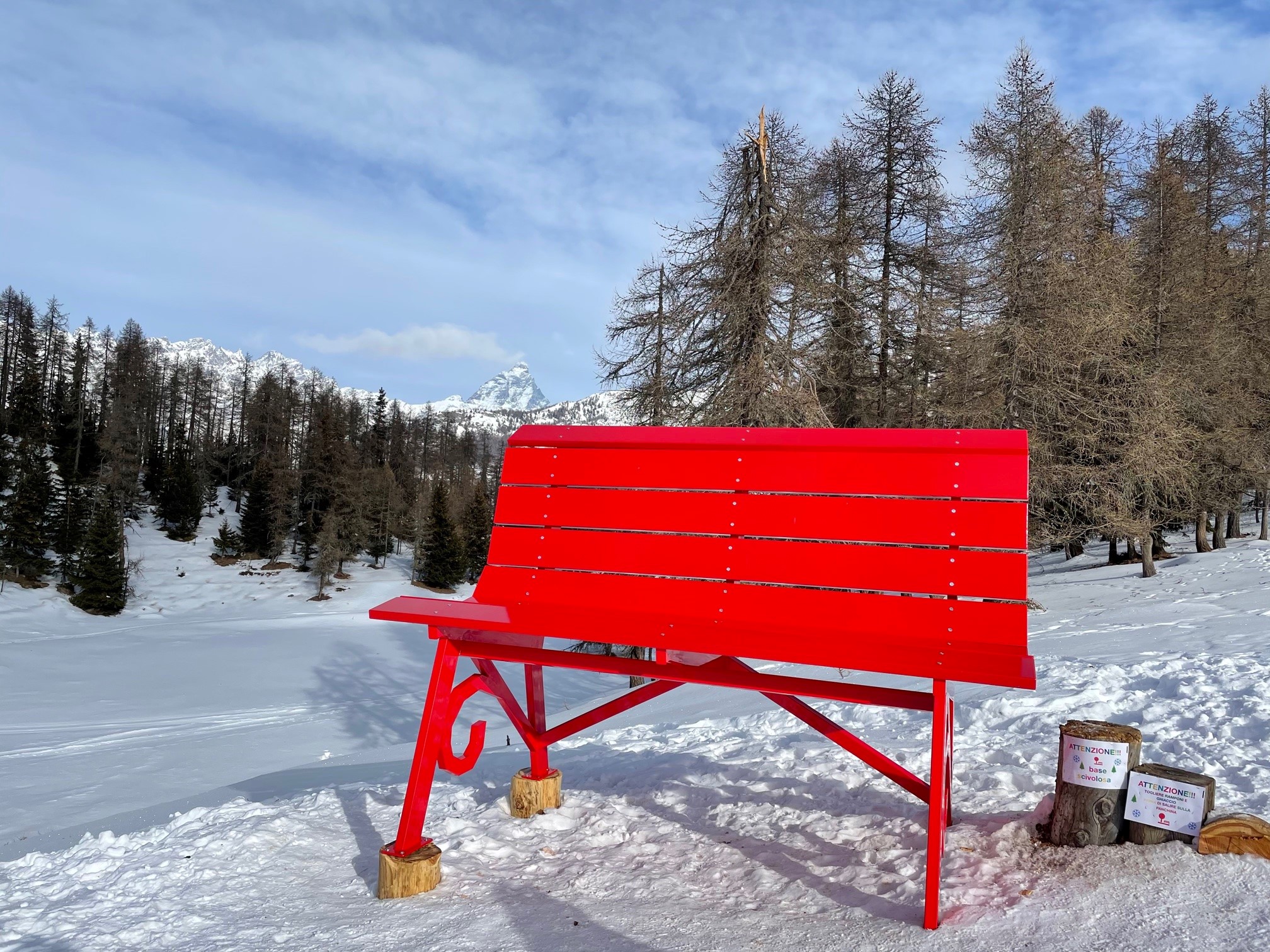 The big bench of the Pilaz Hill
