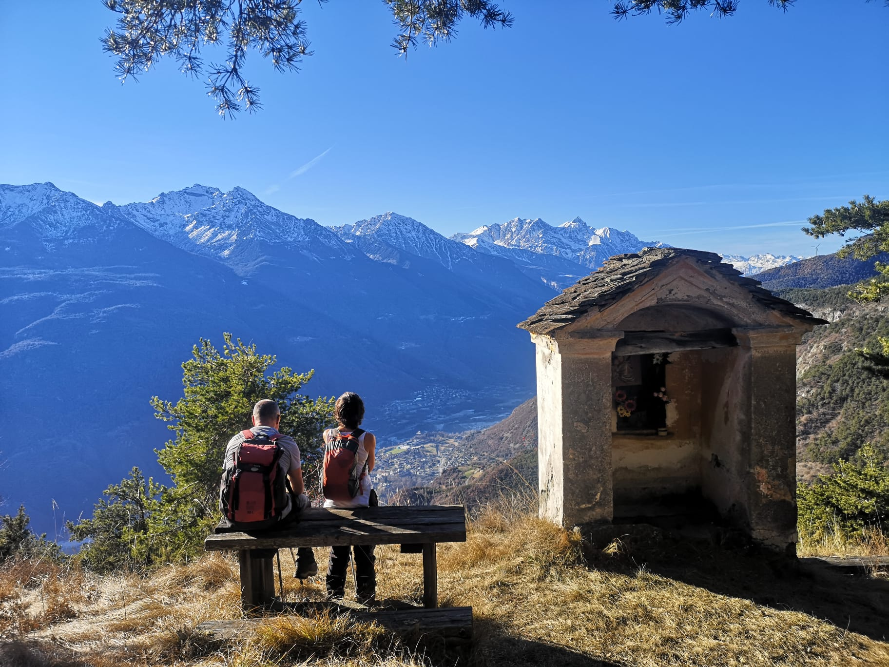 Sosta lungo la mulattiera verso Nissod