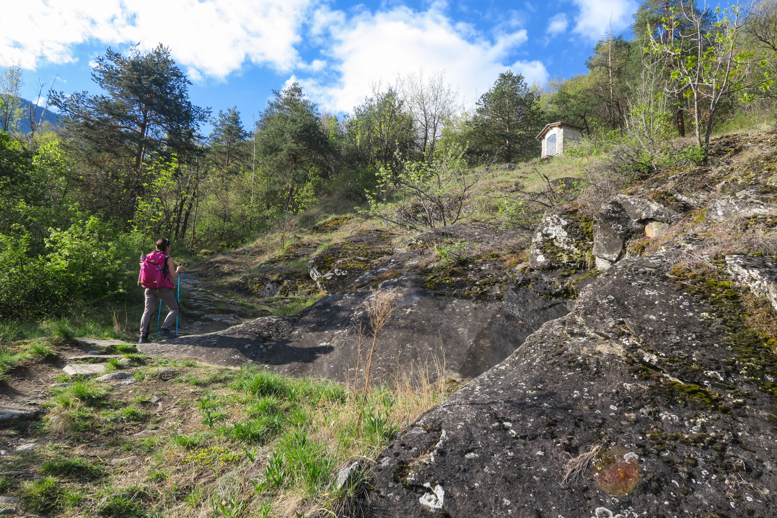 première partie du sentier 2A d'Aymavilles vers Pondel