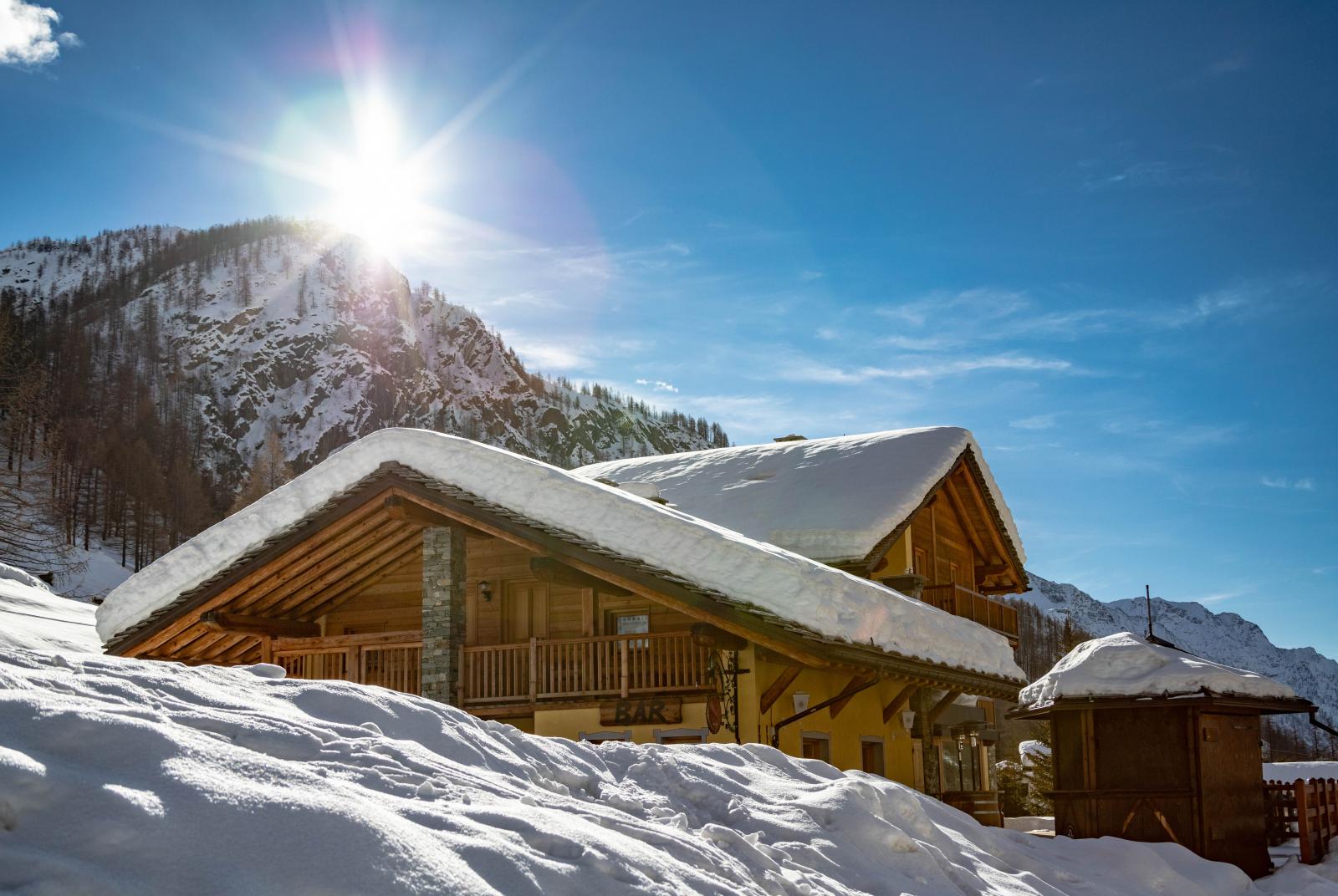 Il bar ristorante Walsertal in inverno