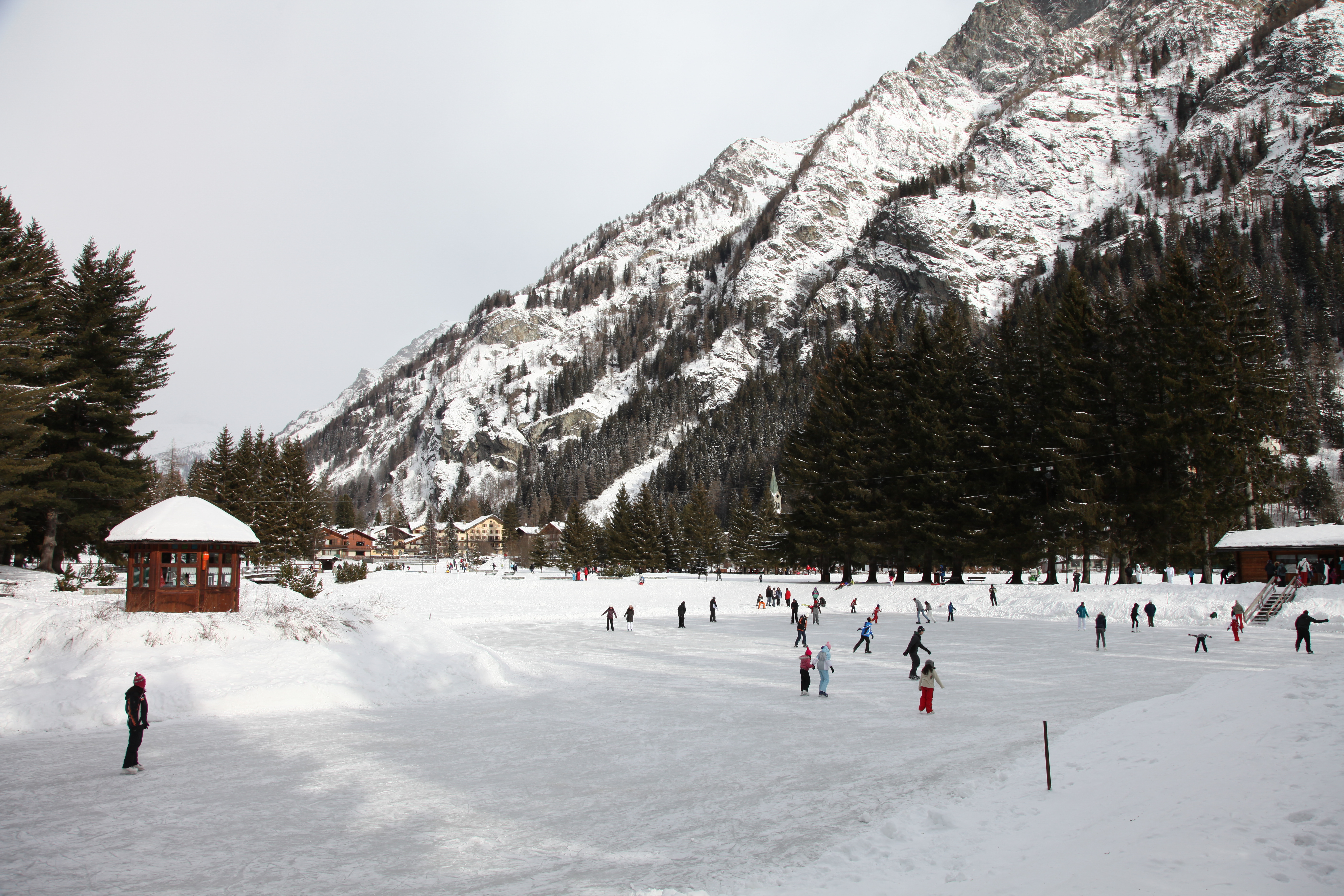 The ice-skating rink on the Gover lake