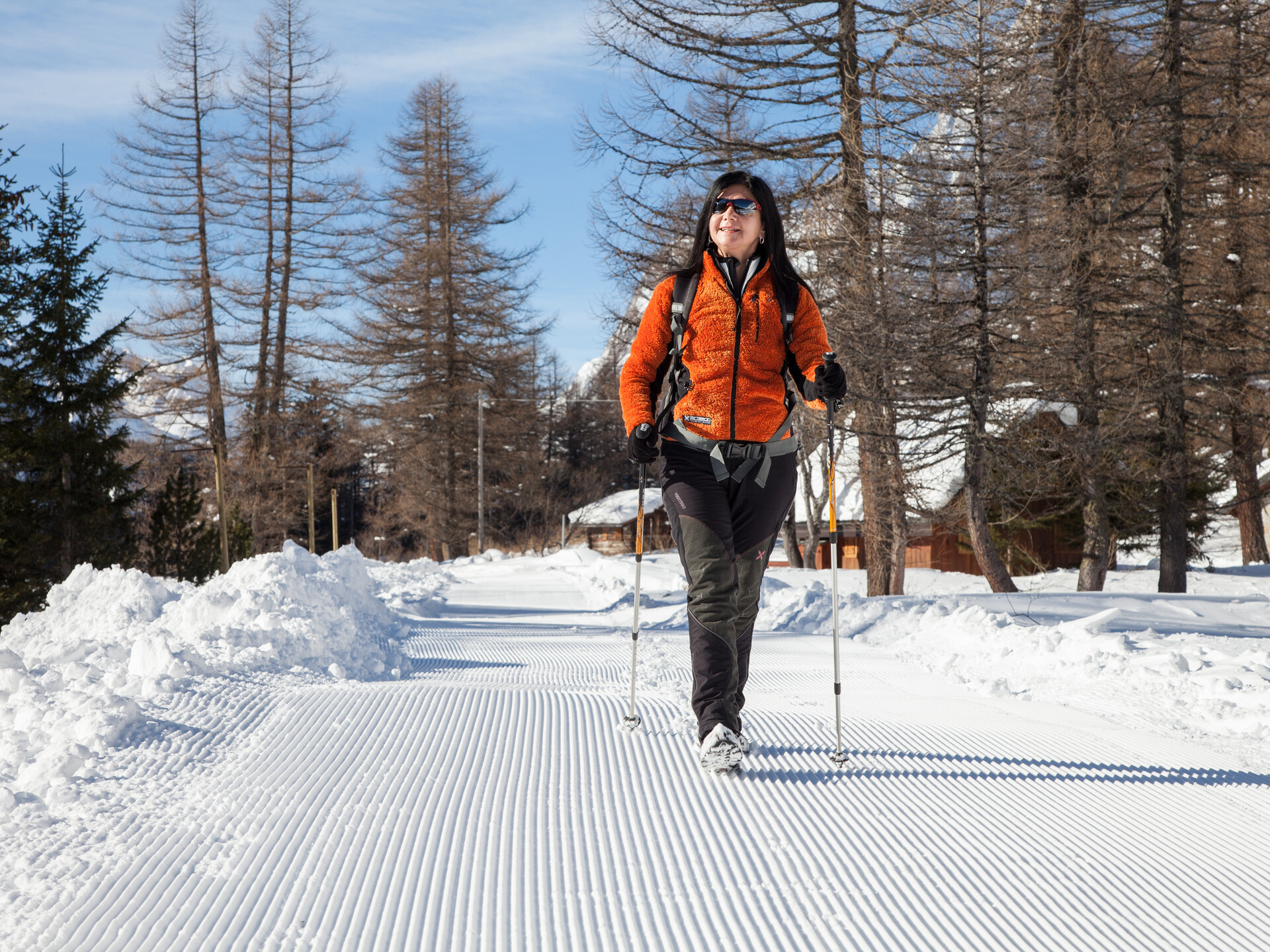 percorso pedonale su neve - Val Ferret