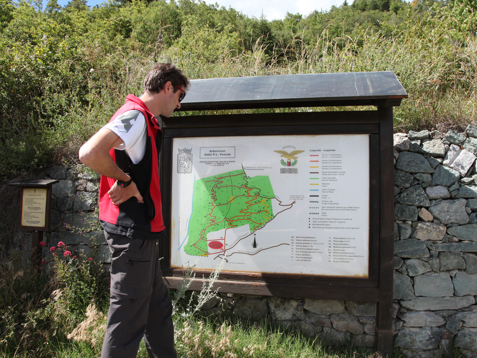 Information panel at the Arboretum Abbé Vescoz