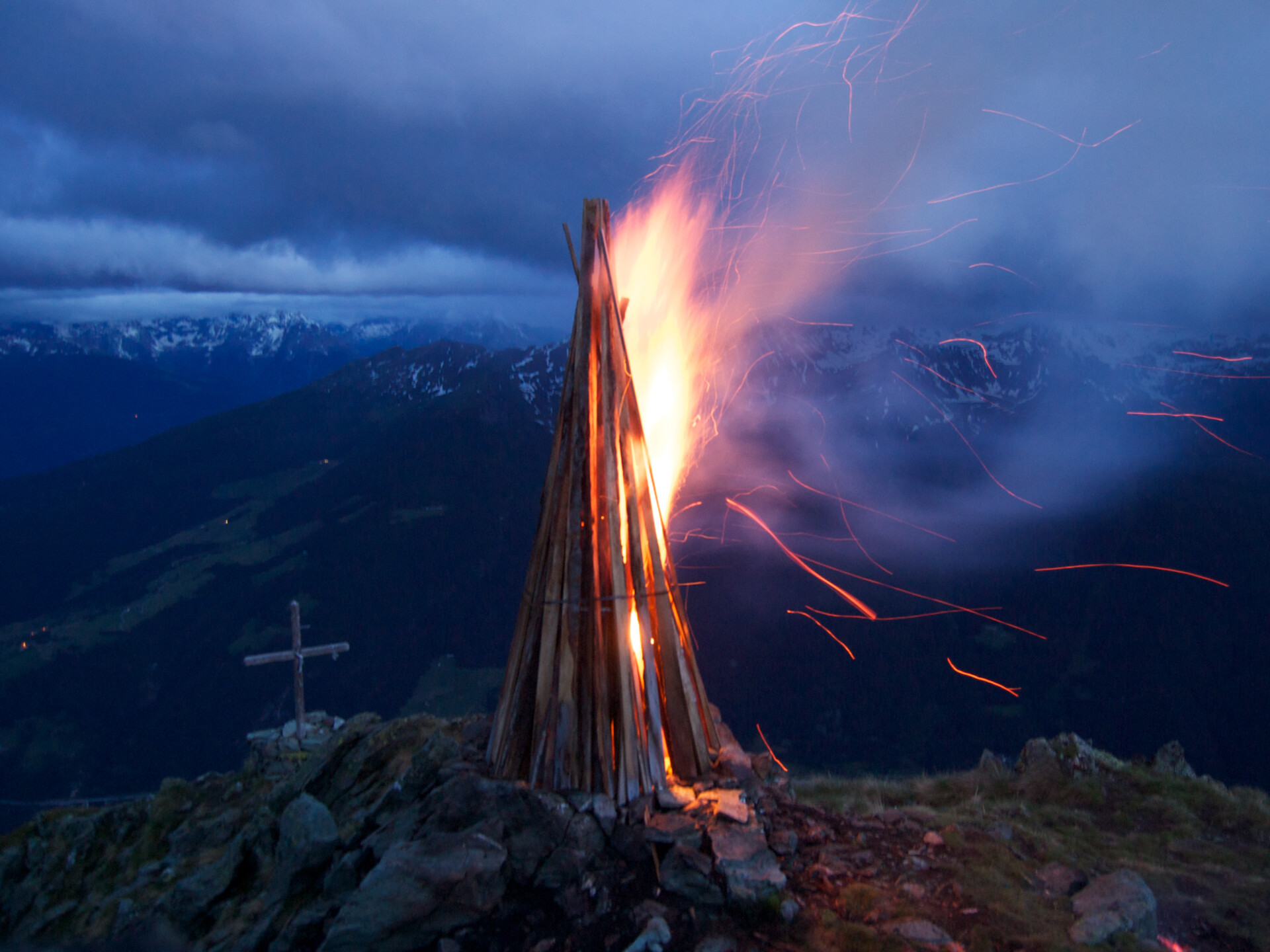 St Peter and Paul bonfires at Mont Saron