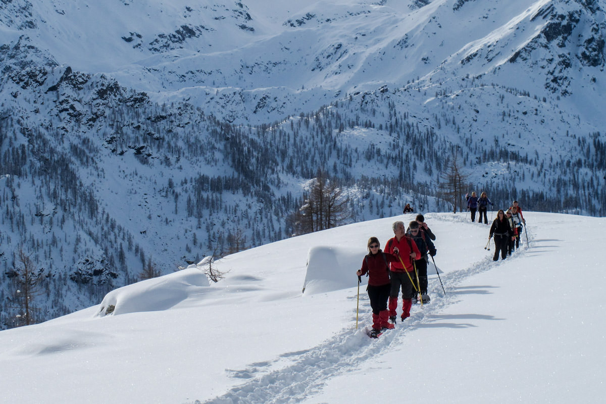 Ciaspolare nel parco