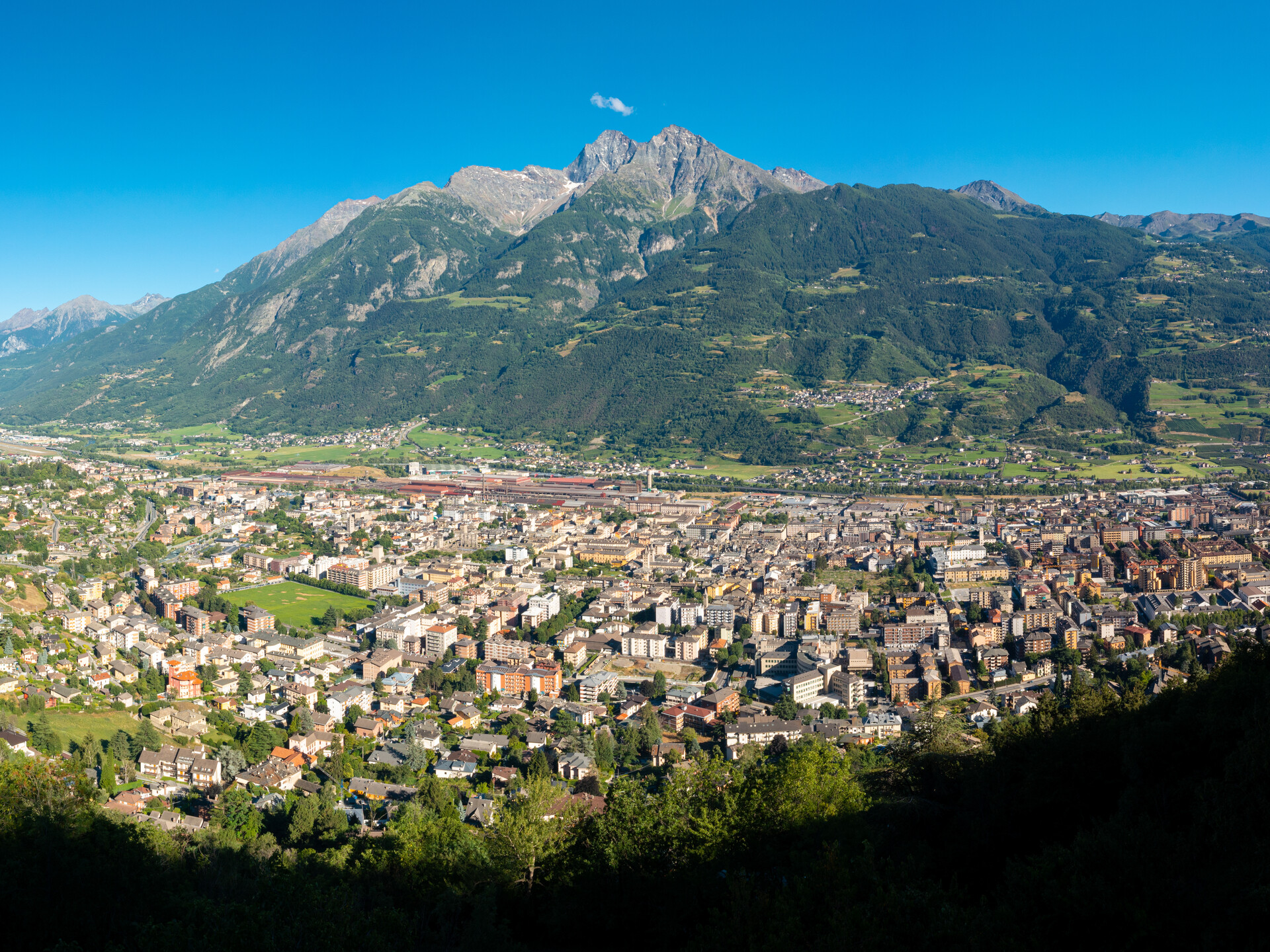 View over the city of Aosta