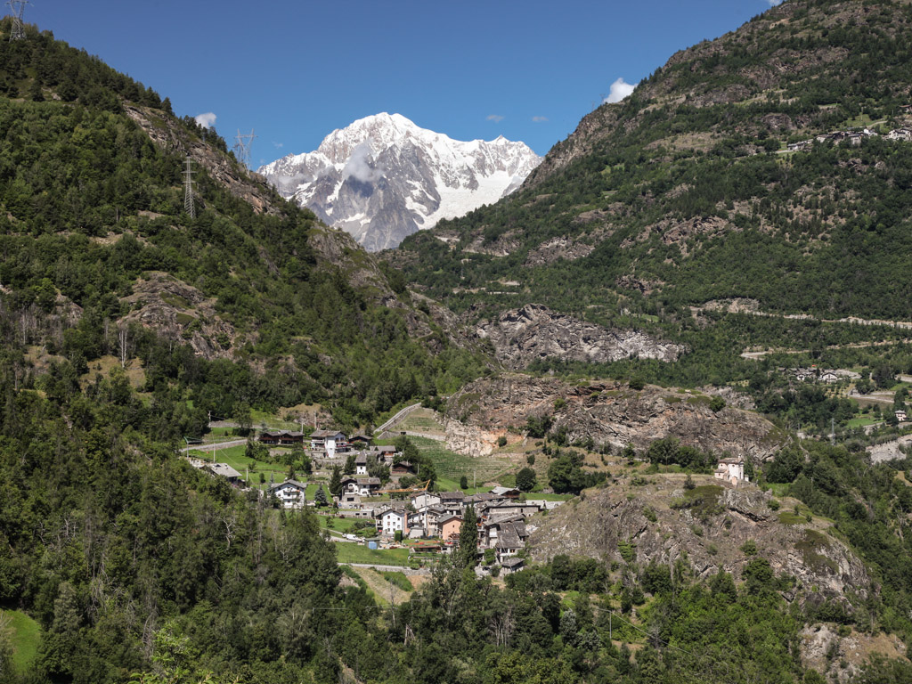 The Mont Blanc and the hamlet Rochefort